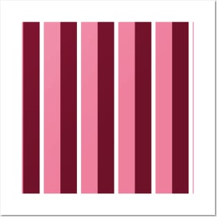 Pink and Red Stripe Pattern Posters and Art